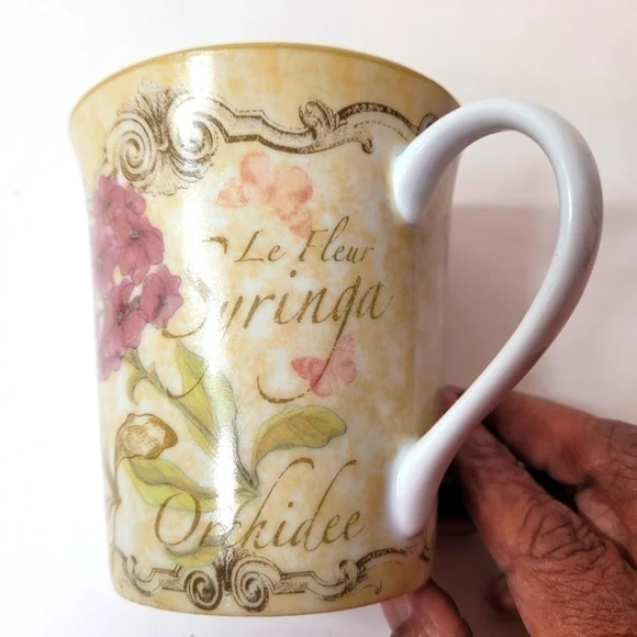 Deauville by Ambiance Floral Ceramic Beverage Cup 12oz - Picture 5 of 7